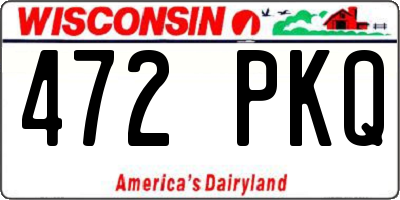WI license plate 472PKQ