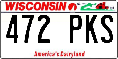 WI license plate 472PKS