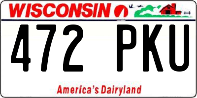 WI license plate 472PKU