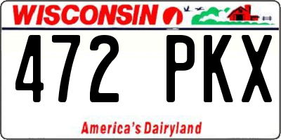 WI license plate 472PKX