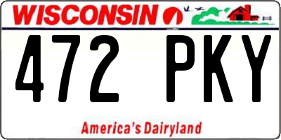 WI license plate 472PKY