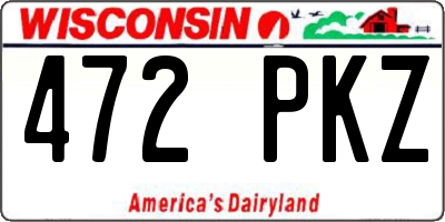 WI license plate 472PKZ