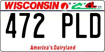 WI license plate 472PLD