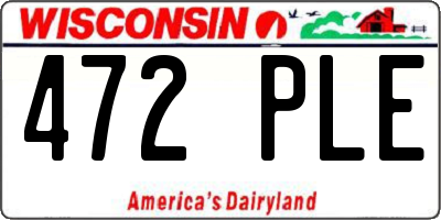 WI license plate 472PLE