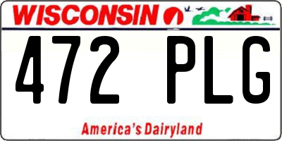 WI license plate 472PLG