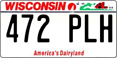 WI license plate 472PLH