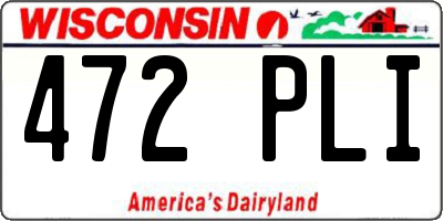 WI license plate 472PLI