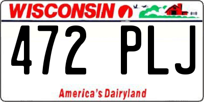 WI license plate 472PLJ
