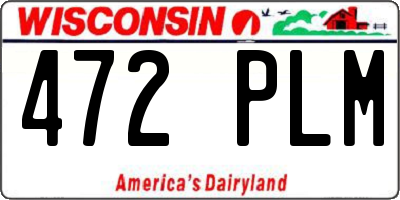 WI license plate 472PLM