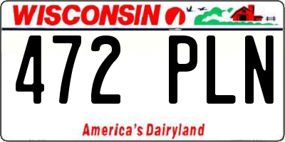 WI license plate 472PLN