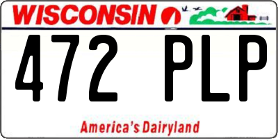 WI license plate 472PLP