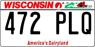 WI license plate 472PLQ