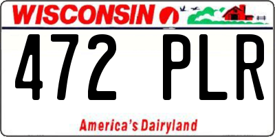 WI license plate 472PLR