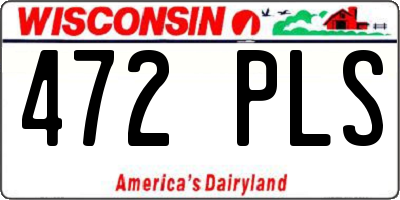WI license plate 472PLS