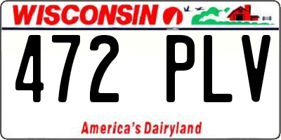 WI license plate 472PLV