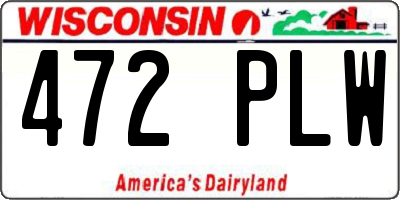 WI license plate 472PLW