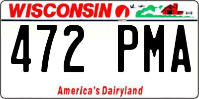 WI license plate 472PMA