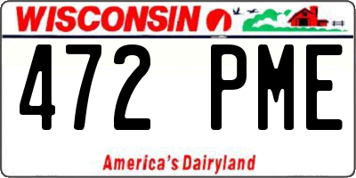 WI license plate 472PME