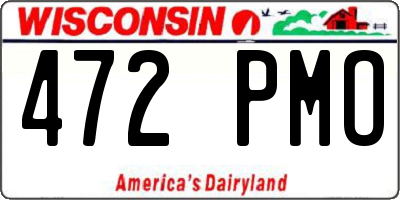 WI license plate 472PMO