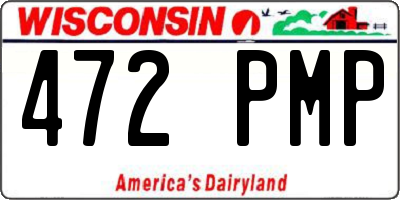 WI license plate 472PMP