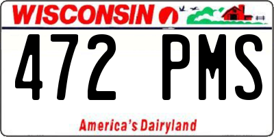 WI license plate 472PMS