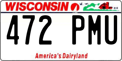 WI license plate 472PMU