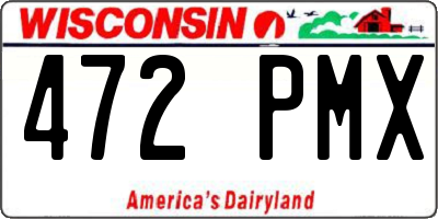 WI license plate 472PMX