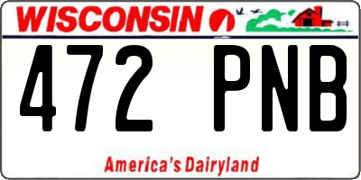 WI license plate 472PNB