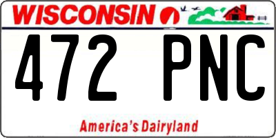 WI license plate 472PNC