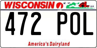 WI license plate 472POL