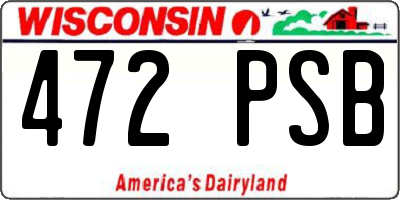 WI license plate 472PSB