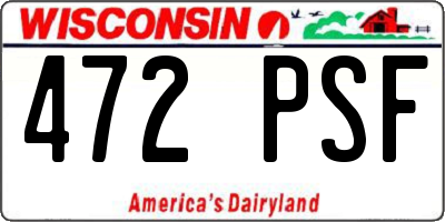 WI license plate 472PSF
