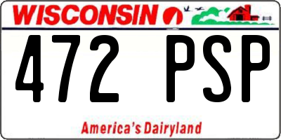 WI license plate 472PSP
