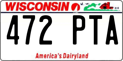 WI license plate 472PTA
