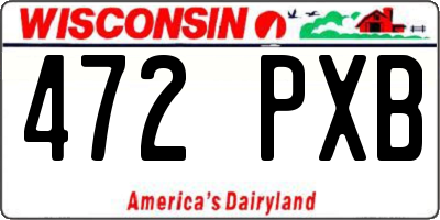 WI license plate 472PXB