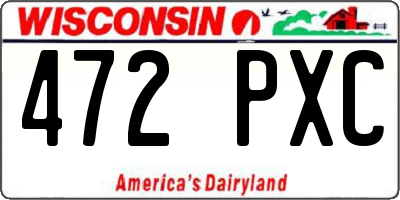 WI license plate 472PXC