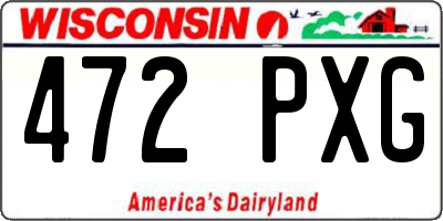 WI license plate 472PXG