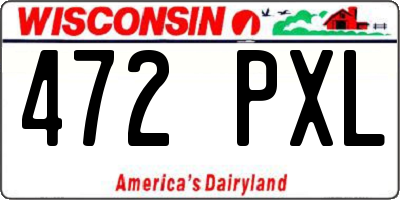 WI license plate 472PXL