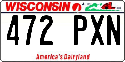 WI license plate 472PXN