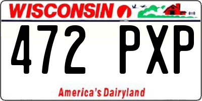 WI license plate 472PXP