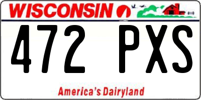 WI license plate 472PXS
