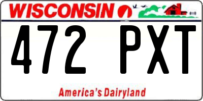 WI license plate 472PXT