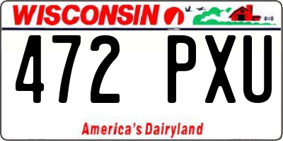 WI license plate 472PXU