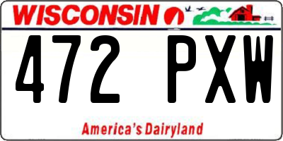 WI license plate 472PXW