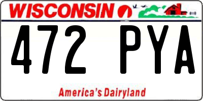 WI license plate 472PYA
