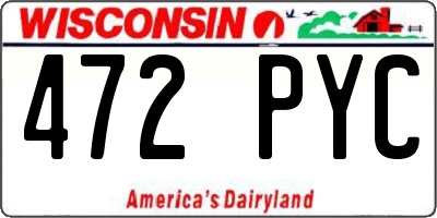 WI license plate 472PYC