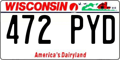 WI license plate 472PYD