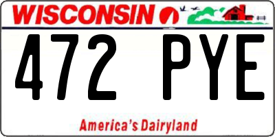 WI license plate 472PYE