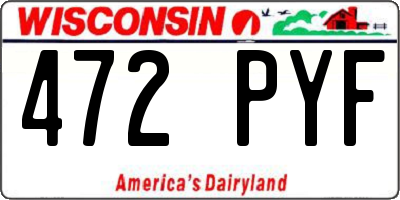 WI license plate 472PYF