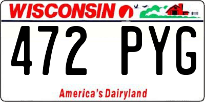 WI license plate 472PYG